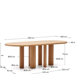 Clearance Kave Home Mailen Eettafel Naturel