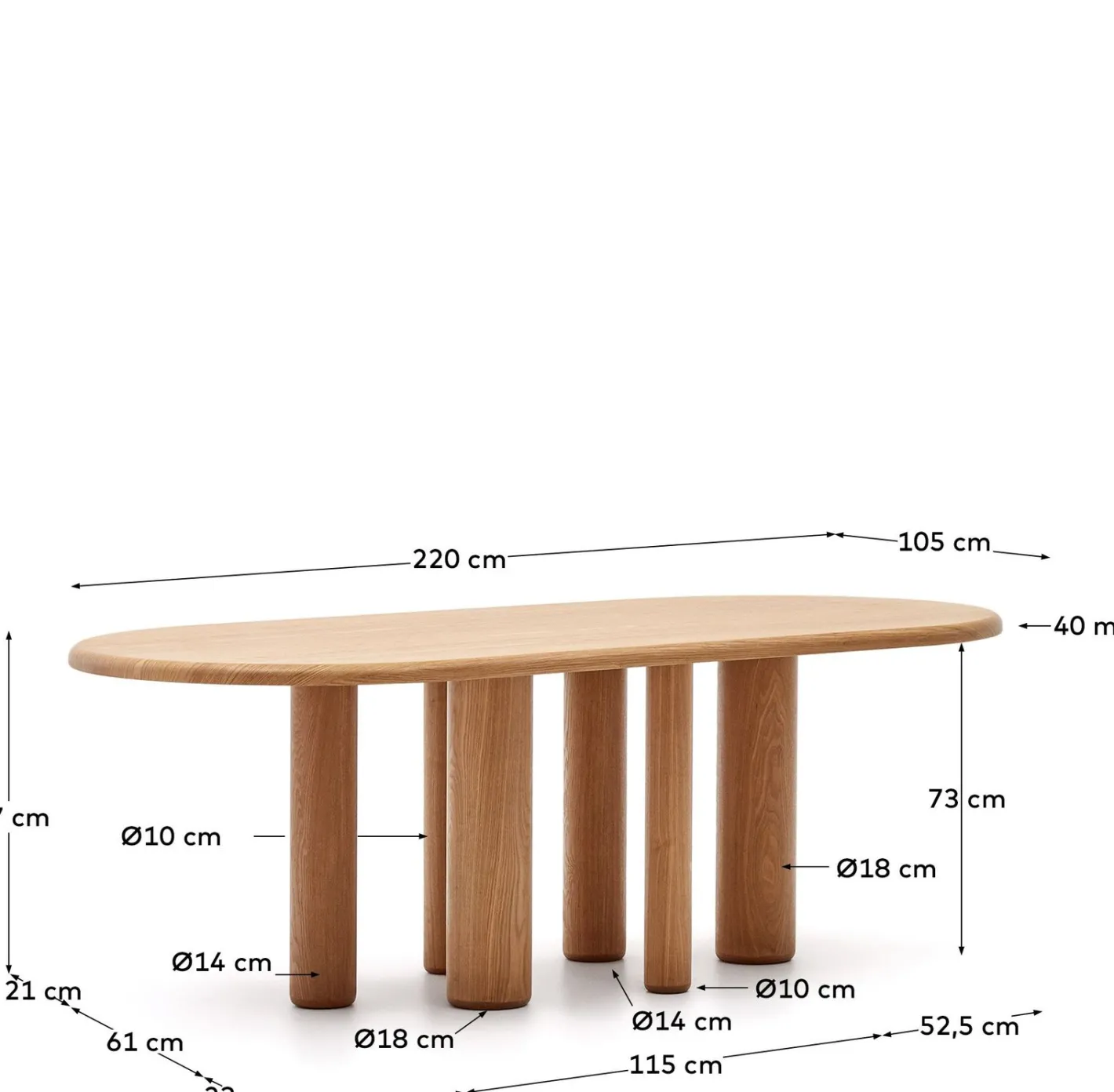 Clearance Kave Home Mailen Eettafel Naturel