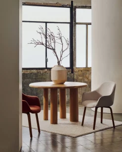 Online Kave Home Mailen Rond Eettafel Naturel