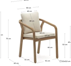 Kave Home Malaret Tuinstoel Beige, Naturel