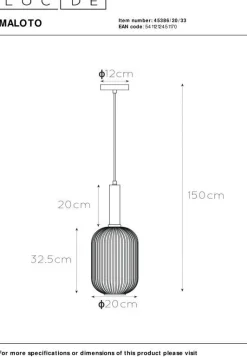 Outlet Lucide Maloto Hanglamp Groen
