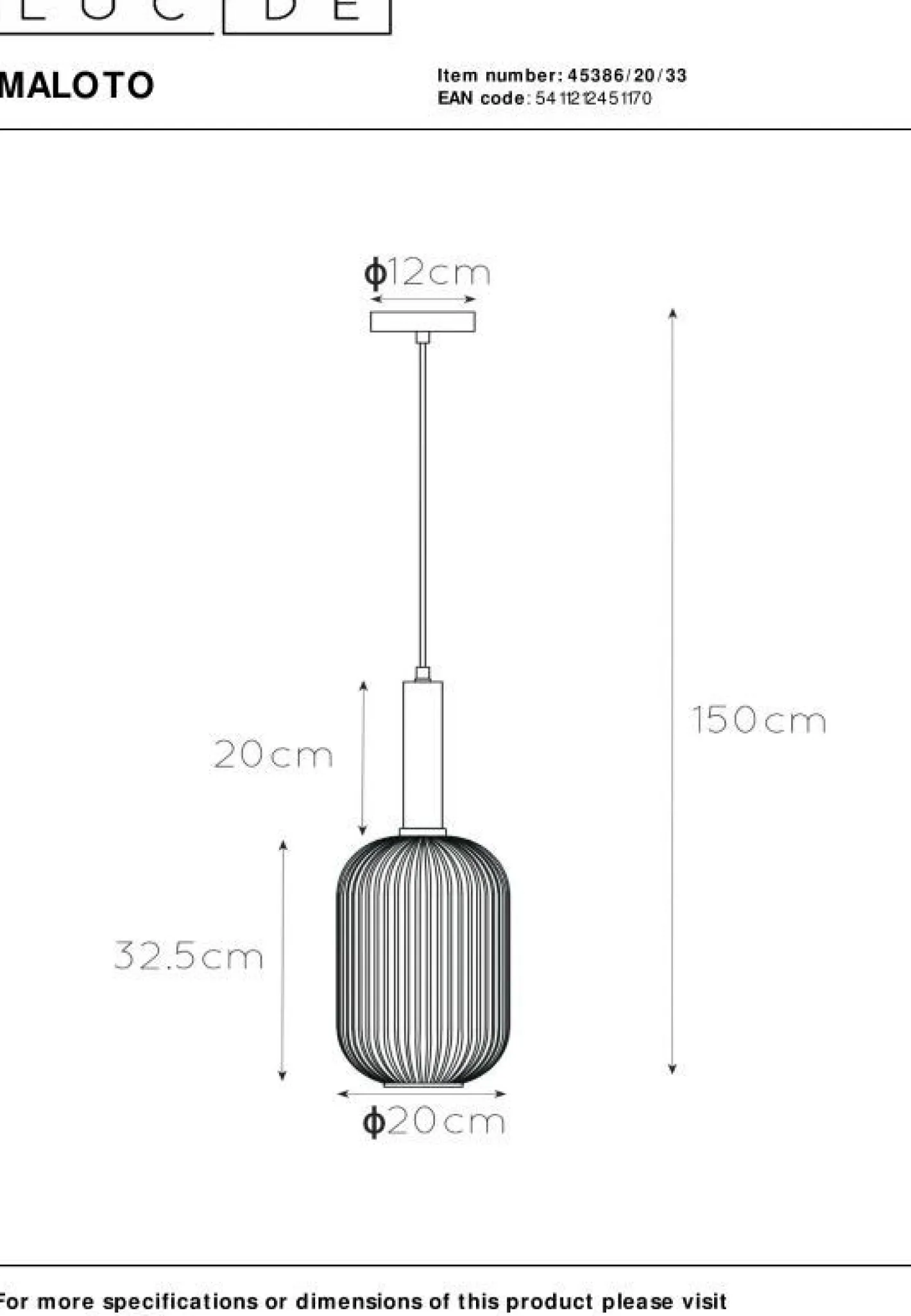Outlet Lucide Maloto Hanglamp Groen