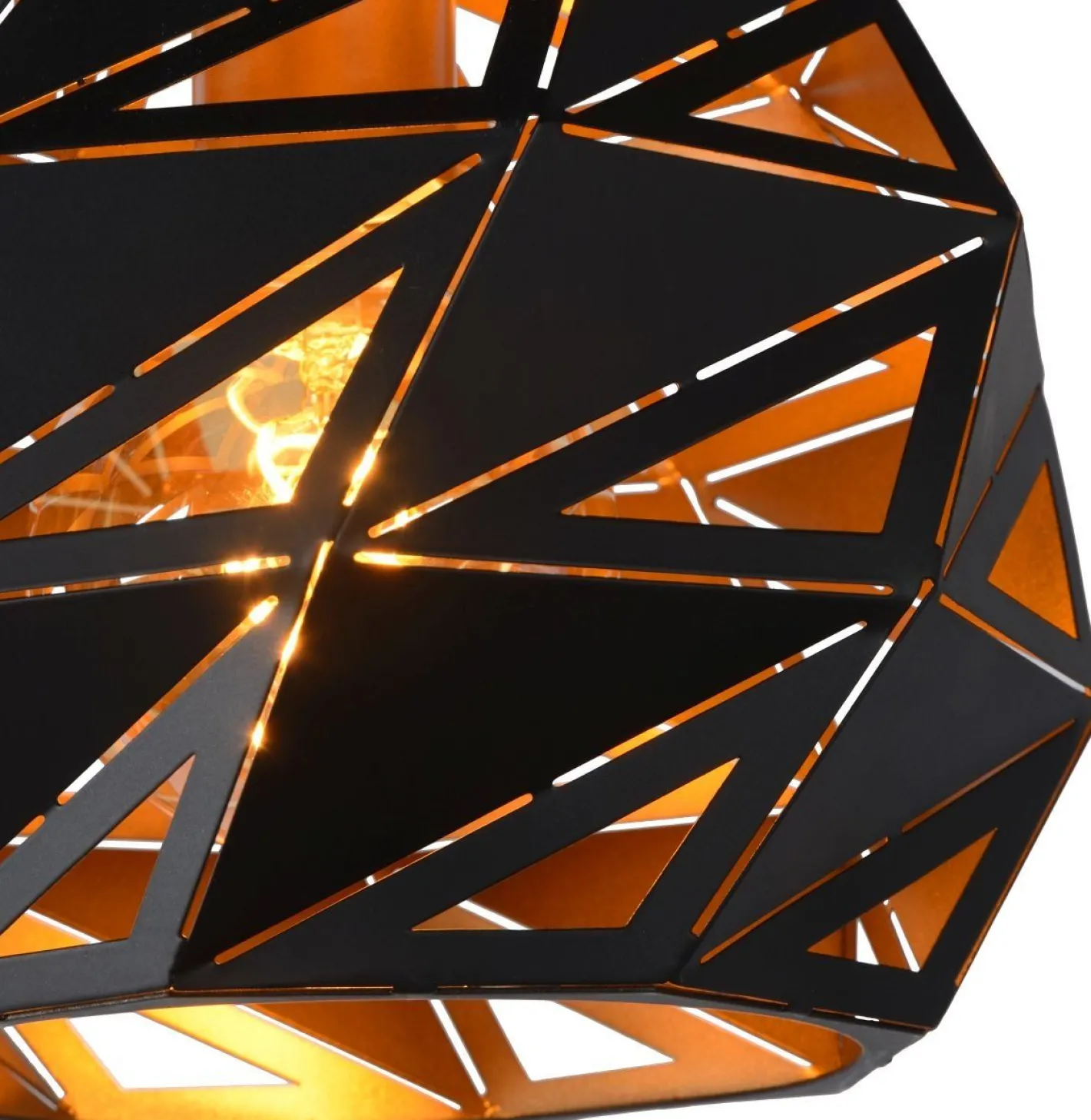 Outlet Lucide Malunga Hanglamp Zwart, Goud