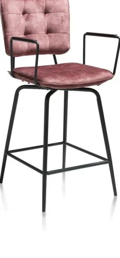 Best Henders en Hazel Manou met arm Barkruk Burgundy Red