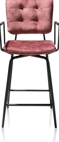 Best Henders en Hazel Manou met arm Barkruk Burgundy Red