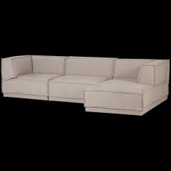 Outlet WOOOD Manu Grove Chenille Hoekbank Naturel