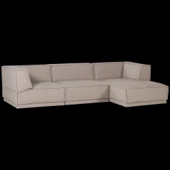 Outlet WOOOD Manu Grove Chenille Hoekbank Naturel