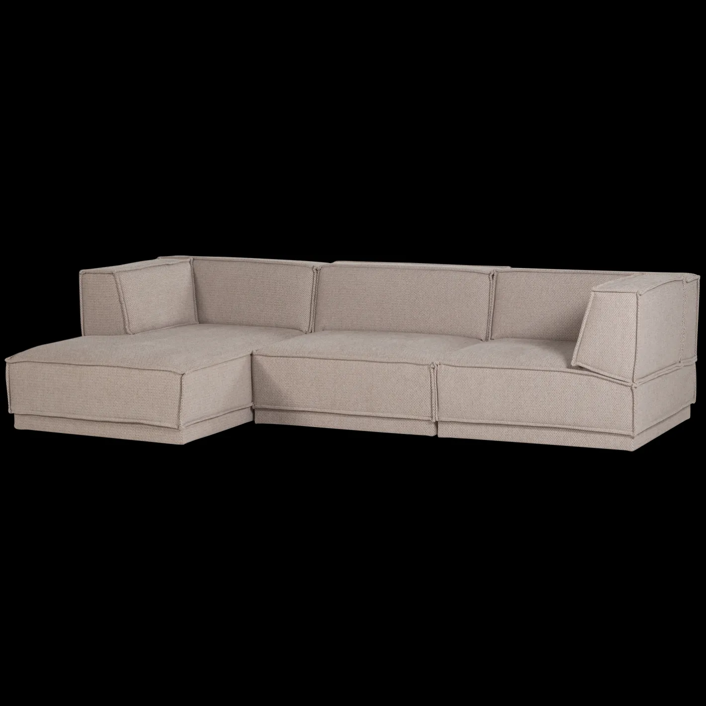 Discount WOOOD Manu Grove Chenille Hoekbank Naturel
