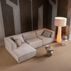 Discount WOOOD Manu Grove Chenille Hoekbank Naturel