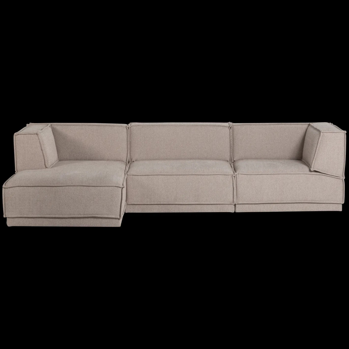 Discount WOOOD Manu Grove Chenille Hoekbank Naturel