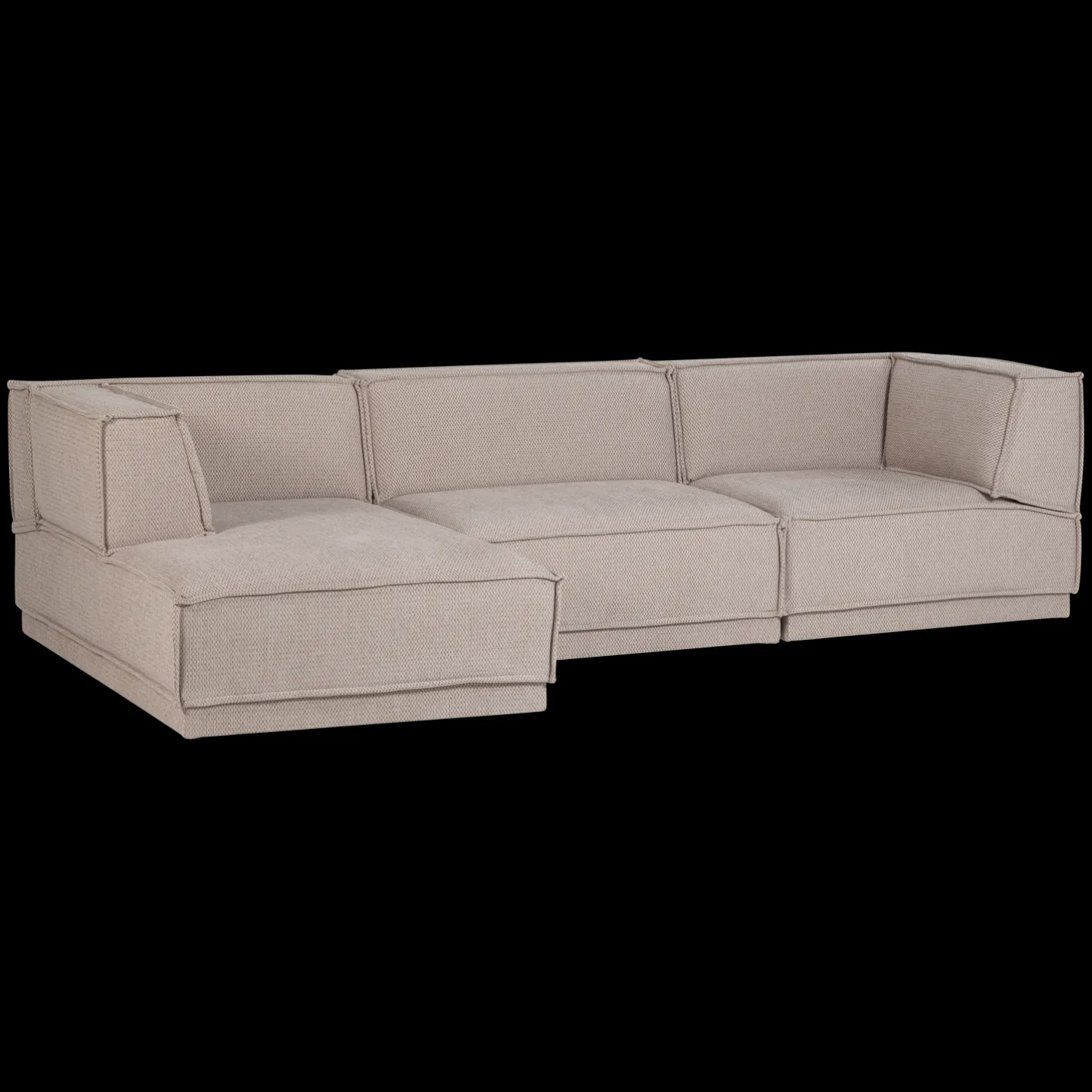Discount WOOOD Manu Grove Chenille Hoekbank Naturel