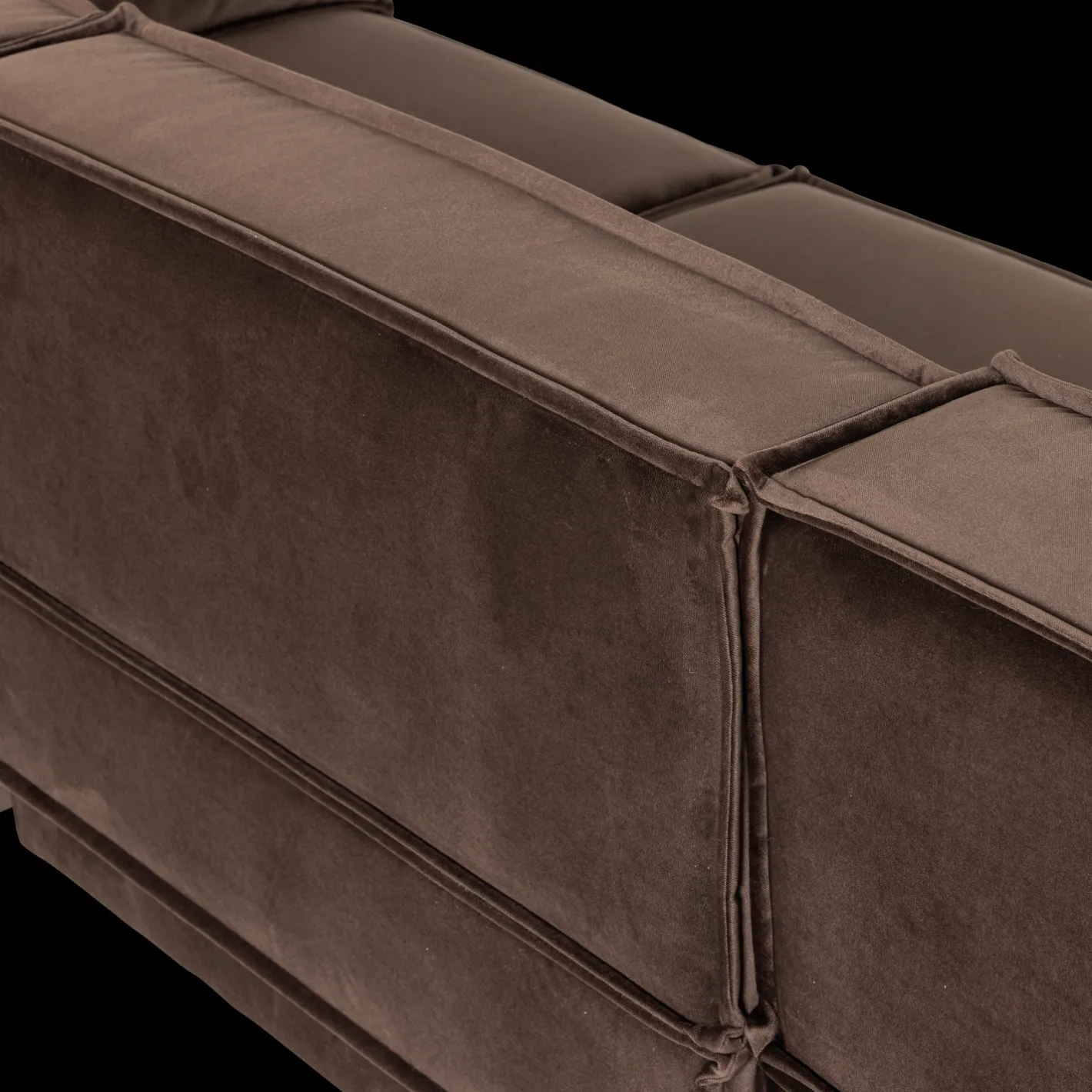 New WOOOD Manu Velvet Hoekbank Bruin