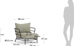 Clearance Kave Home Mareluz Outdoor Fauteuil Zwart
