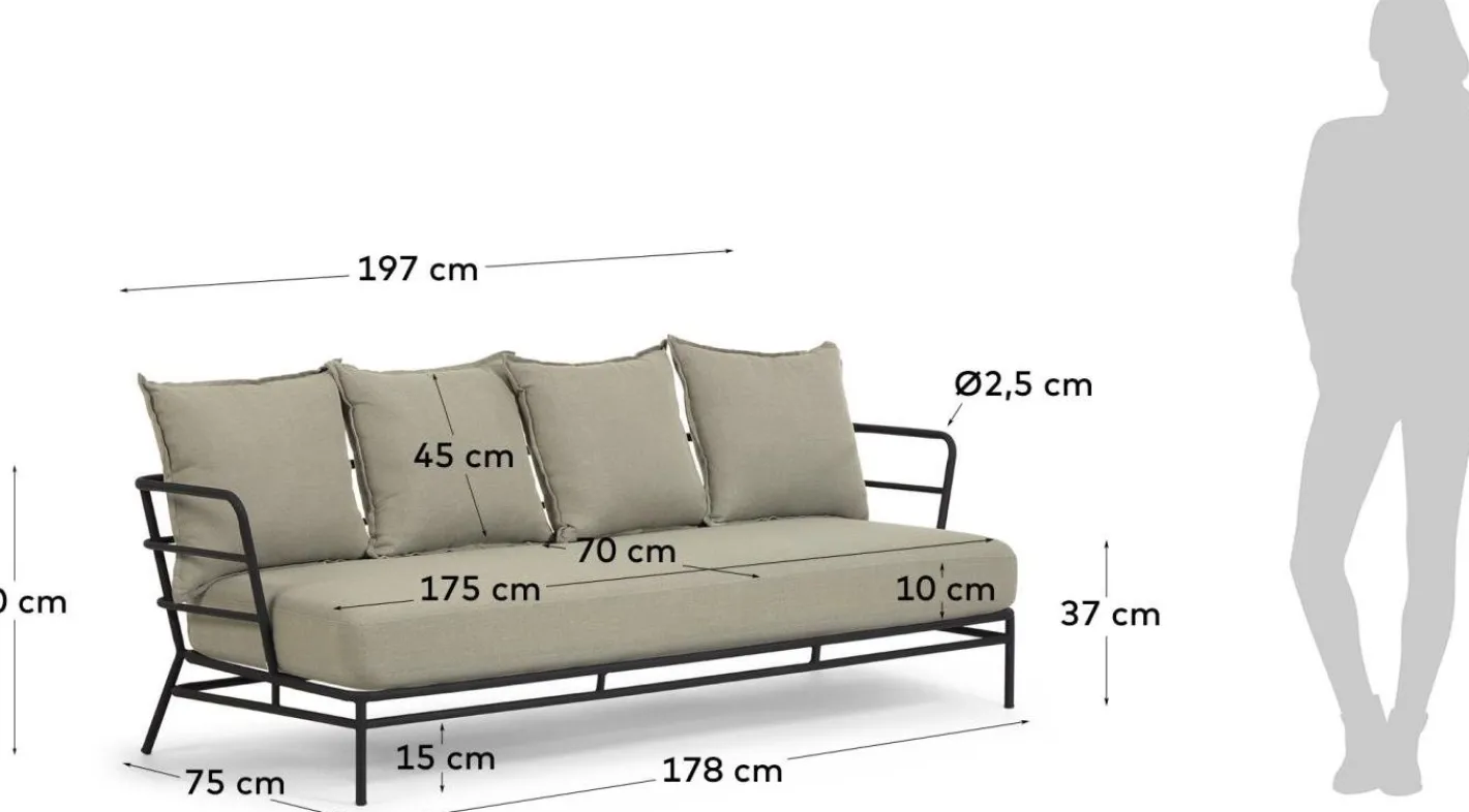 Sale Kave Home Mareluz Tuinbank Zwart