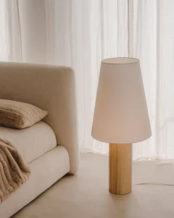 Outlet Kave Home Marga Vloerlamp Naturel,Wit