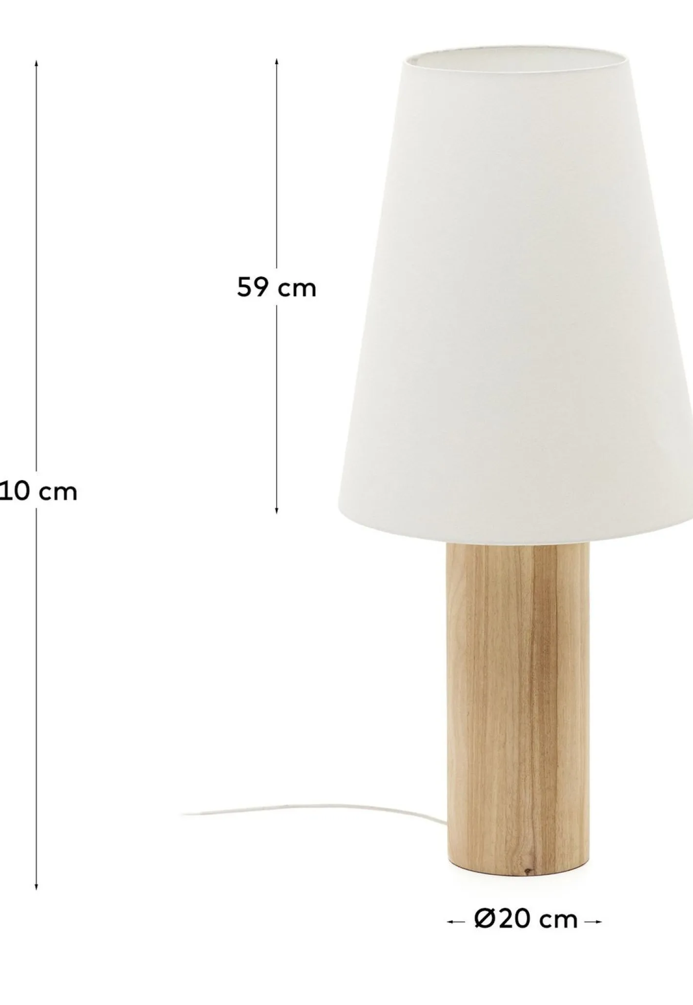 Outlet Kave Home Marga Vloerlamp Naturel,Wit