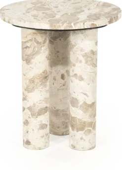 Hot By Boo Marmo Bijzettafel Wit, Bruin