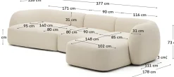 Discount Kave Home Martina Hoekbank Ecru