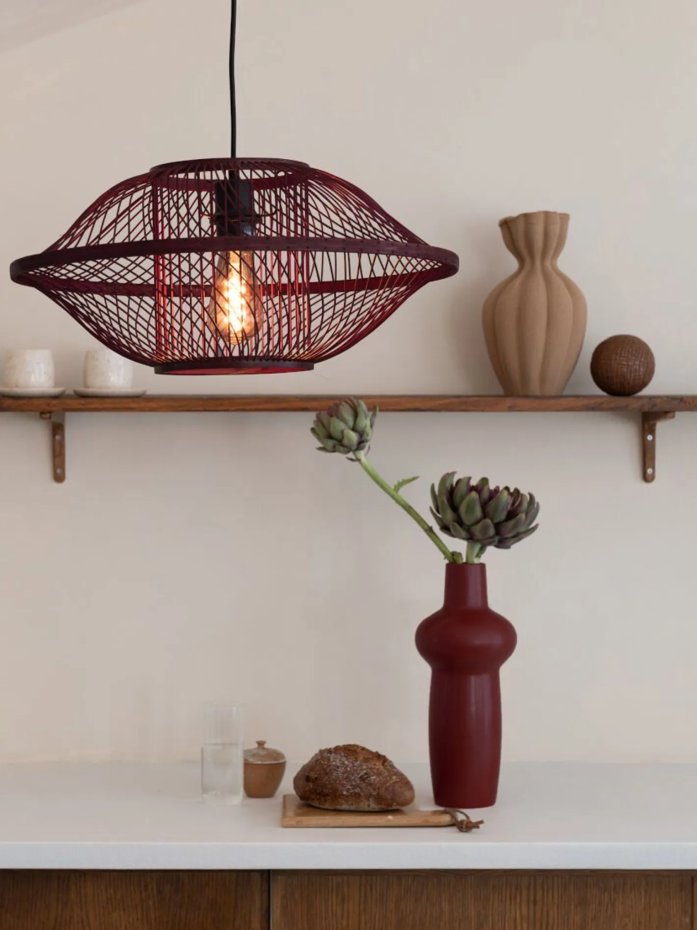 Good&Mojo Maui Hanglamp Burgundy