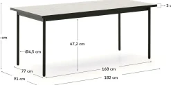 Online Kave Home Maurina Ecru Tuintafel Donkergroen, Ecru