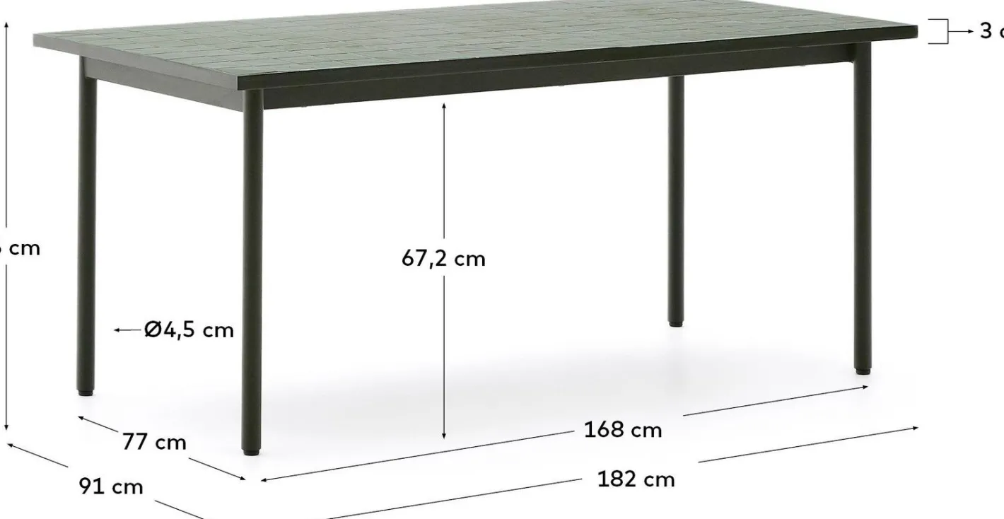 New Kave Home Maurina Groen Tuintafel Donkergroen