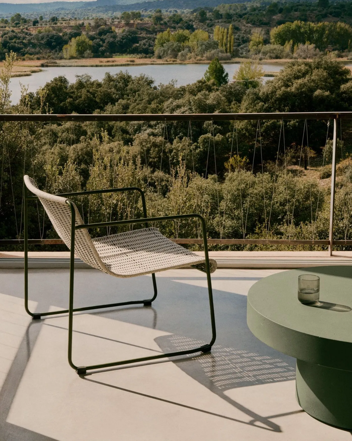 Kave Home Maurina Outdoor Fauteuil Grijs, Groen