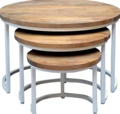 Discount Trendhopper Max Bijzettafelset Wit, Bruin