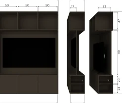 Clearance WOOOD Meggy Tv-meubel Middenbruin