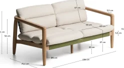 Outlet Kave Home Menfi Tuinbank Beige, Groen