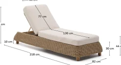 Online Kave Home Meria Ligstoel Beige, Naturel
