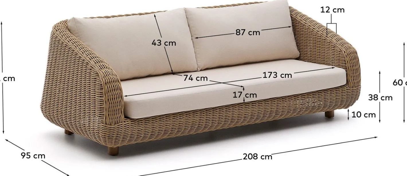 Sale Kave Home Meria Tuinbank Beige, Naturel