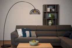 Clearance Lucide Mesh Boog Vloerlamp Zwart