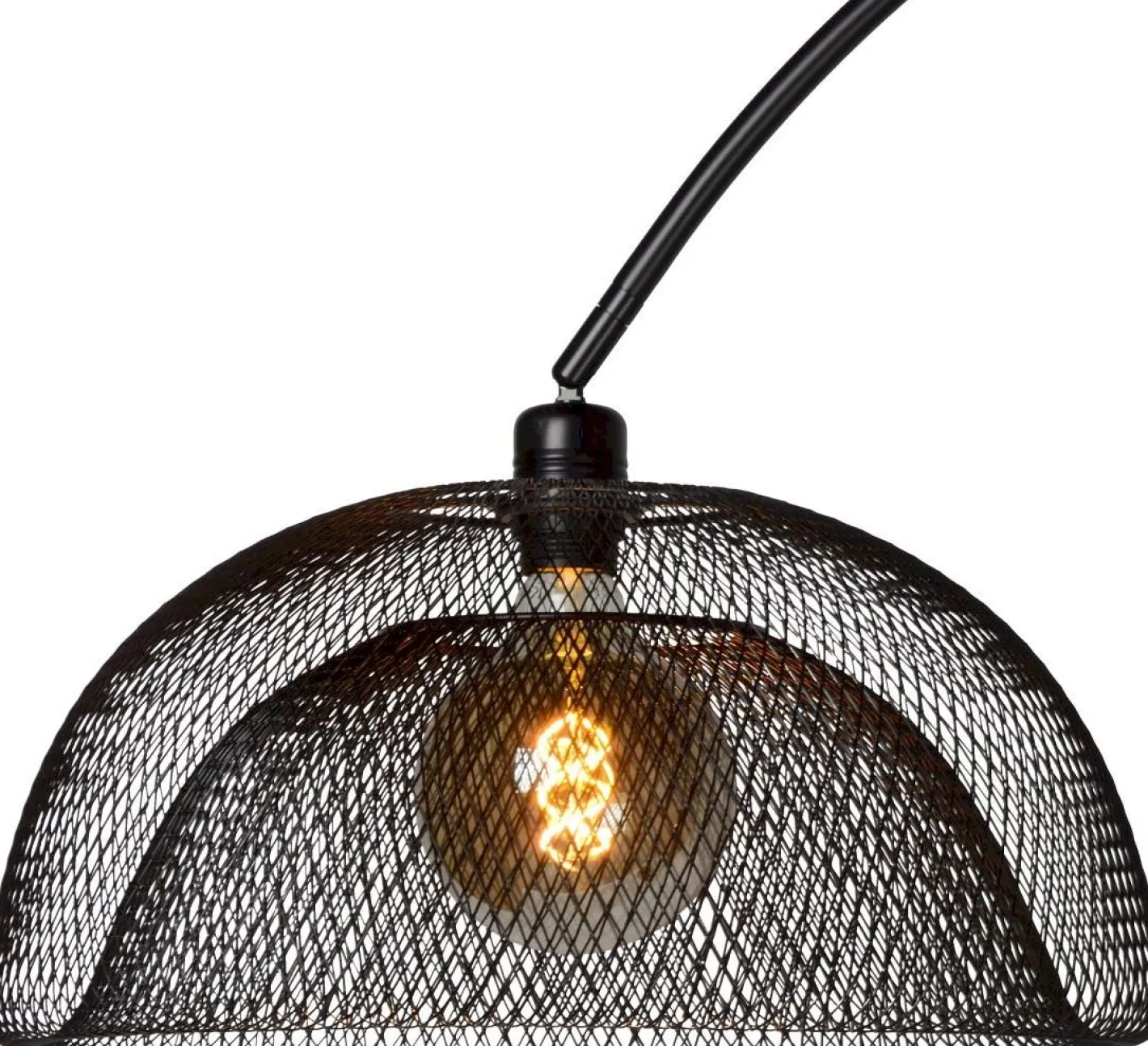Clearance Lucide Mesh Boog Vloerlamp Zwart