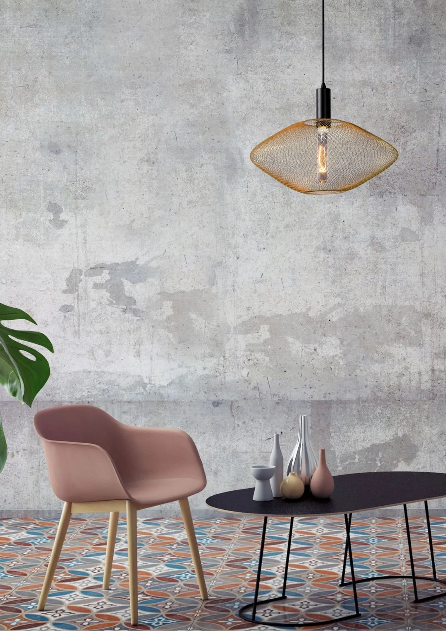 Clearance Lucide Mesh Ovaal Hanglamp Goud, Zwart