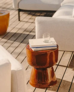 Kave Home Mesquida Bijzettafel Bruin, Terracotta