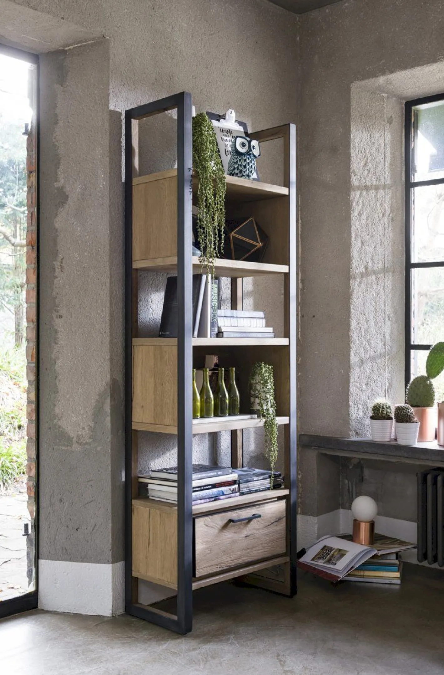 Best Henders en Hazel Metalo Boekenkast Railway Brown, Desert Black