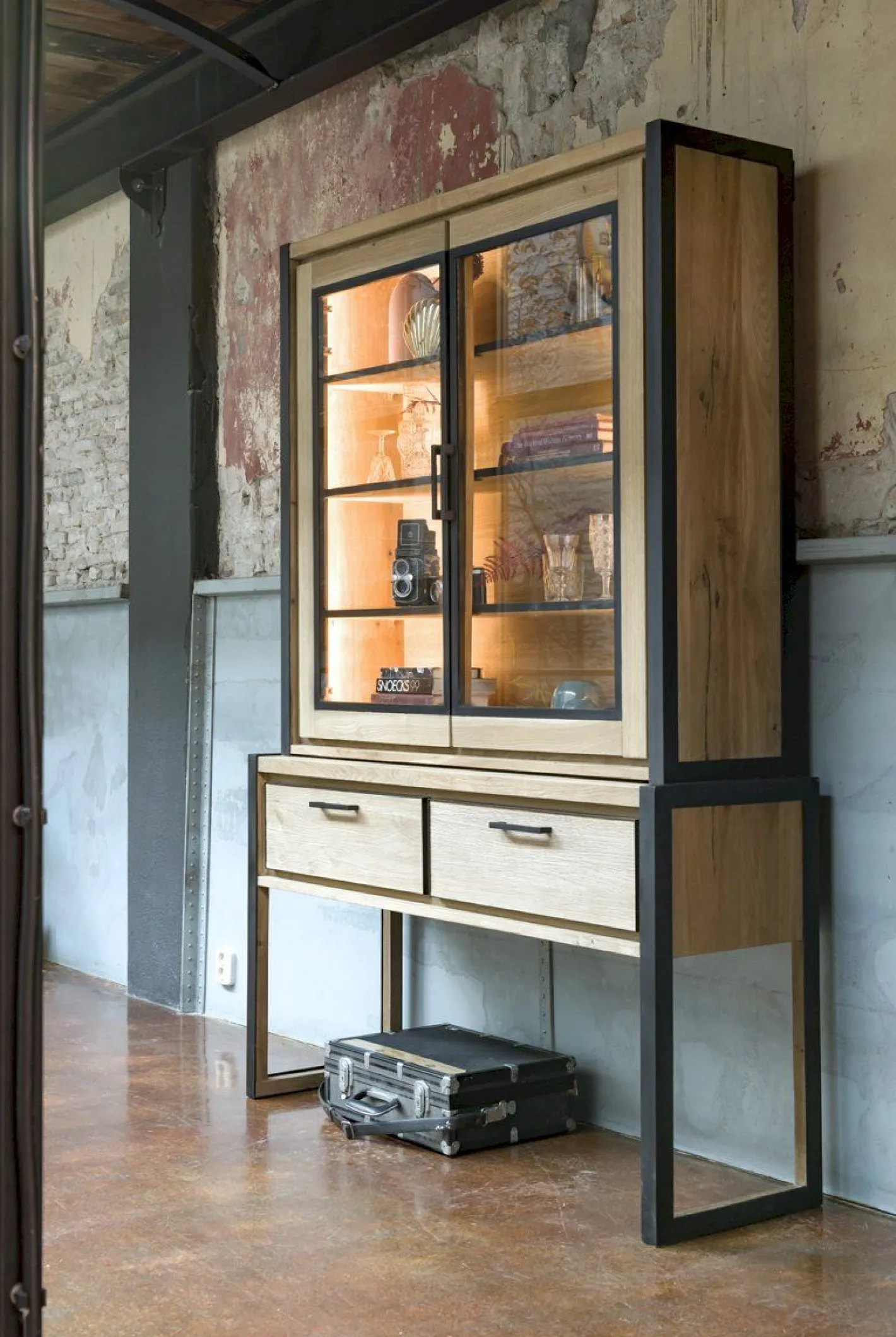 Outlet Henders en Hazel Metalo Buffetkast Railway Brown, Desert Black