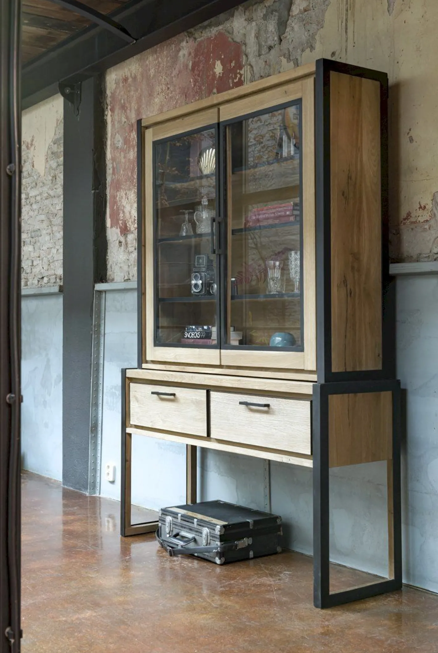 Outlet Henders en Hazel Metalo Buffetkast Railway Brown, Desert Black