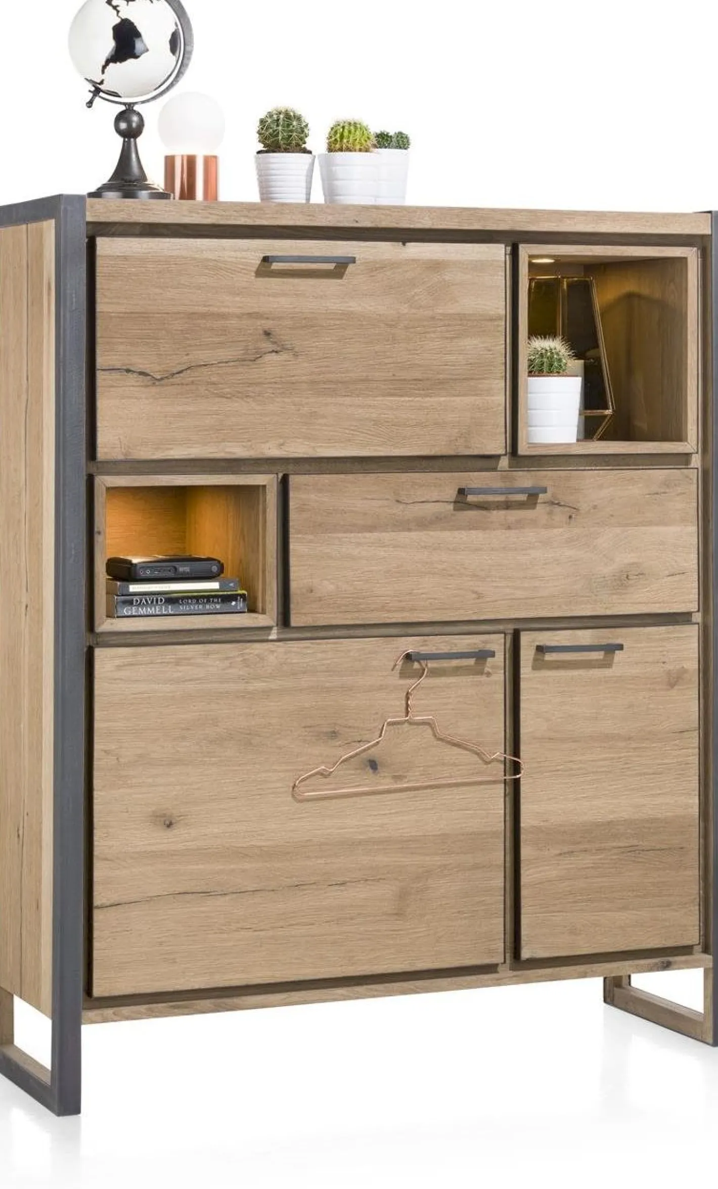 Outlet Henders en Hazel Metalo Highboard Railway Brown, Desert Black