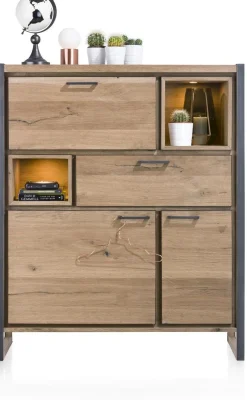 Outlet Henders en Hazel Metalo Highboard Railway Brown, Desert Black