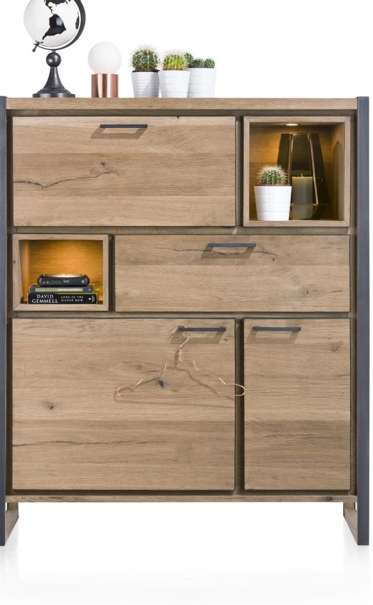 Outlet Henders en Hazel Metalo Highboard Railway Brown, Desert Black