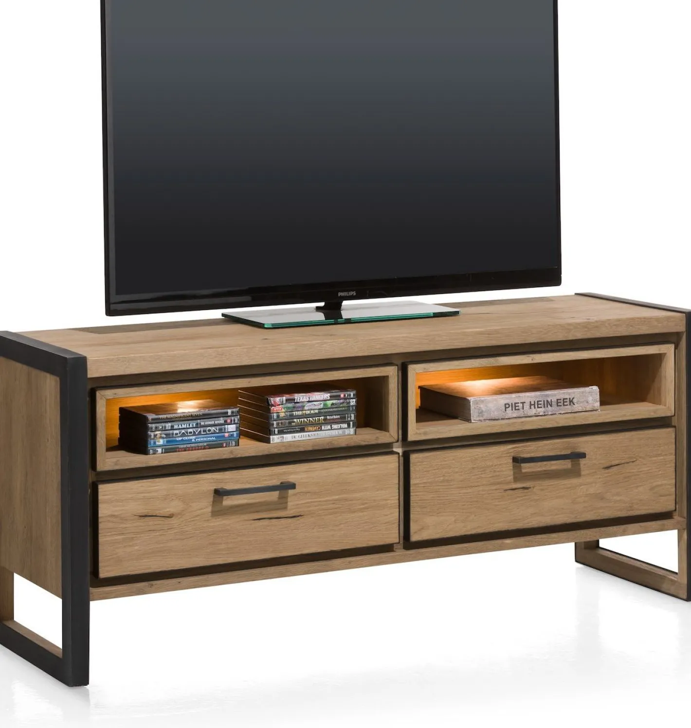 New Henders en Hazel Metalo Tv-meubel Railway Brown, Desert Black