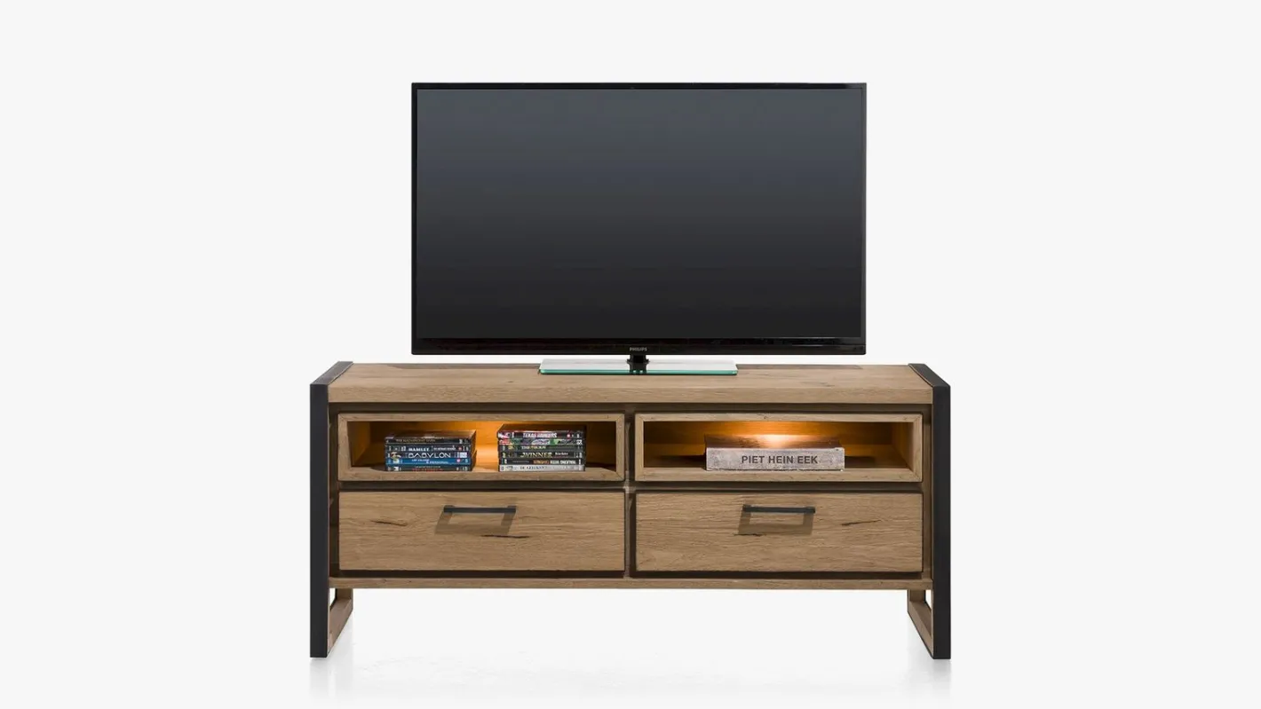 New Henders en Hazel Metalo Tv-meubel Railway Brown, Desert Black