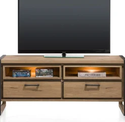 New Henders en Hazel Metalo Tv-meubel Railway Brown, Desert Black