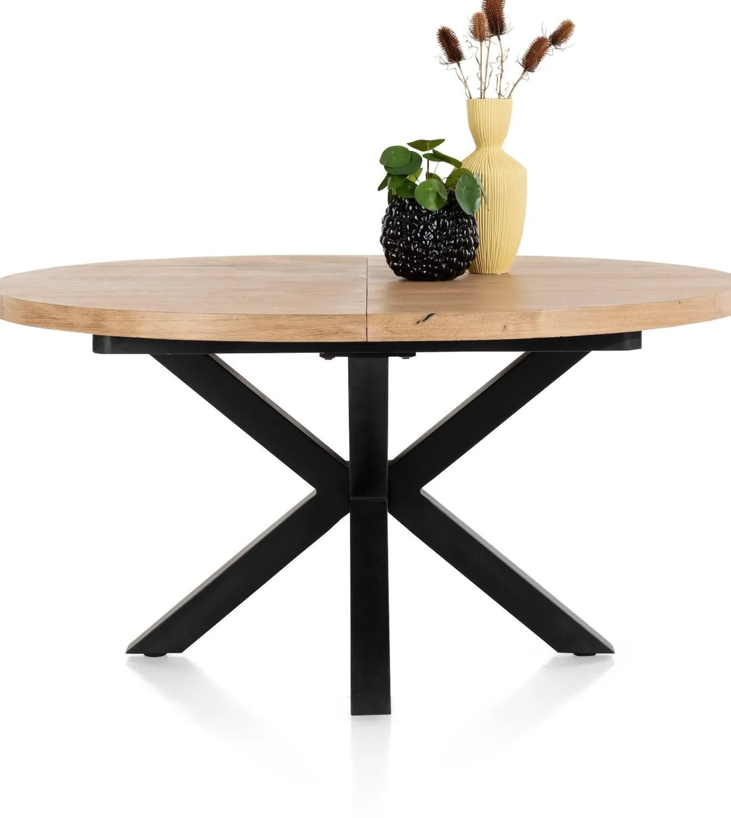 Hot Henders en Hazel Metalox Rond Uitschuiftafel Railway brown