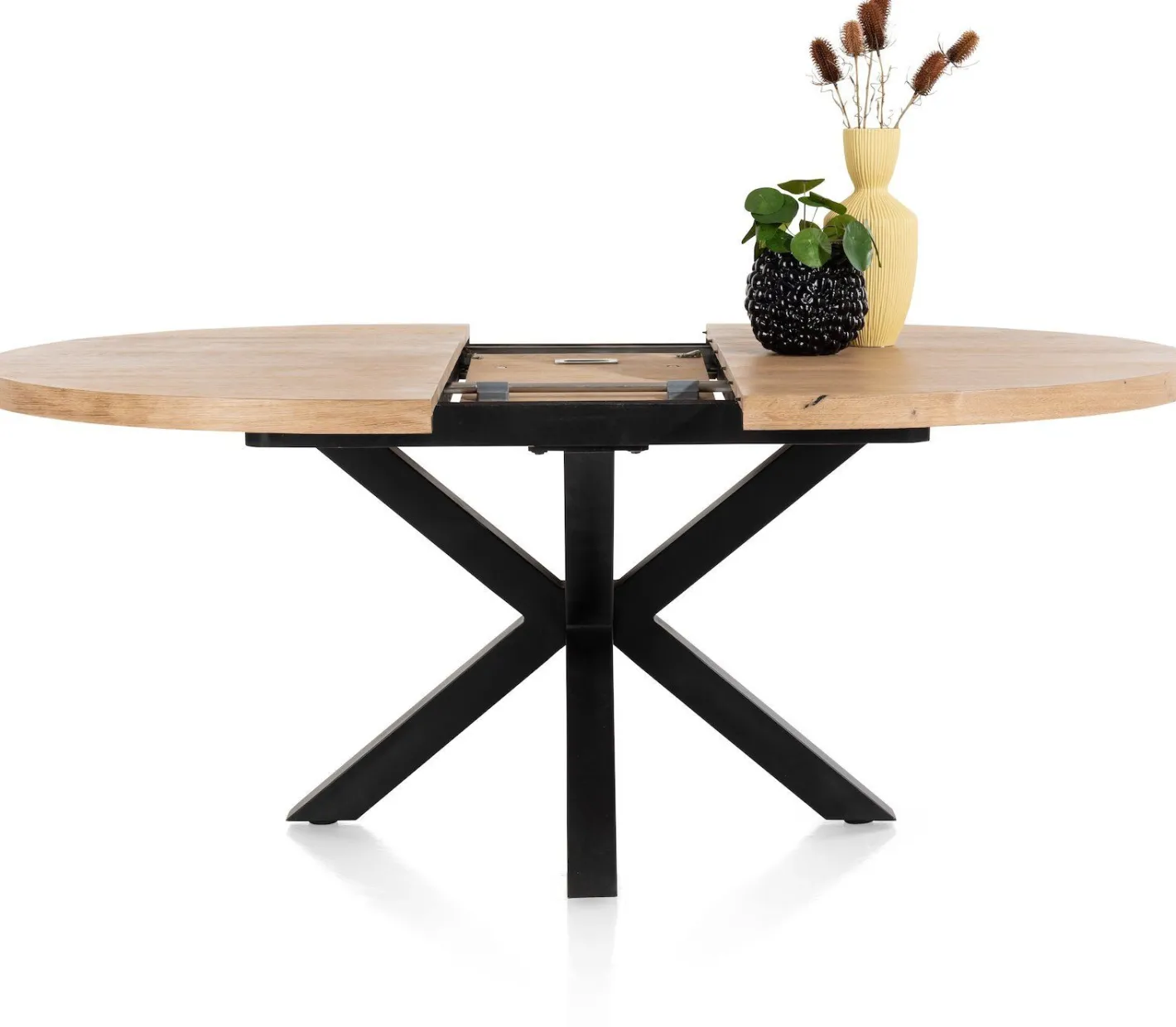 Hot Henders en Hazel Metalox Rond Uitschuiftafel Railway brown