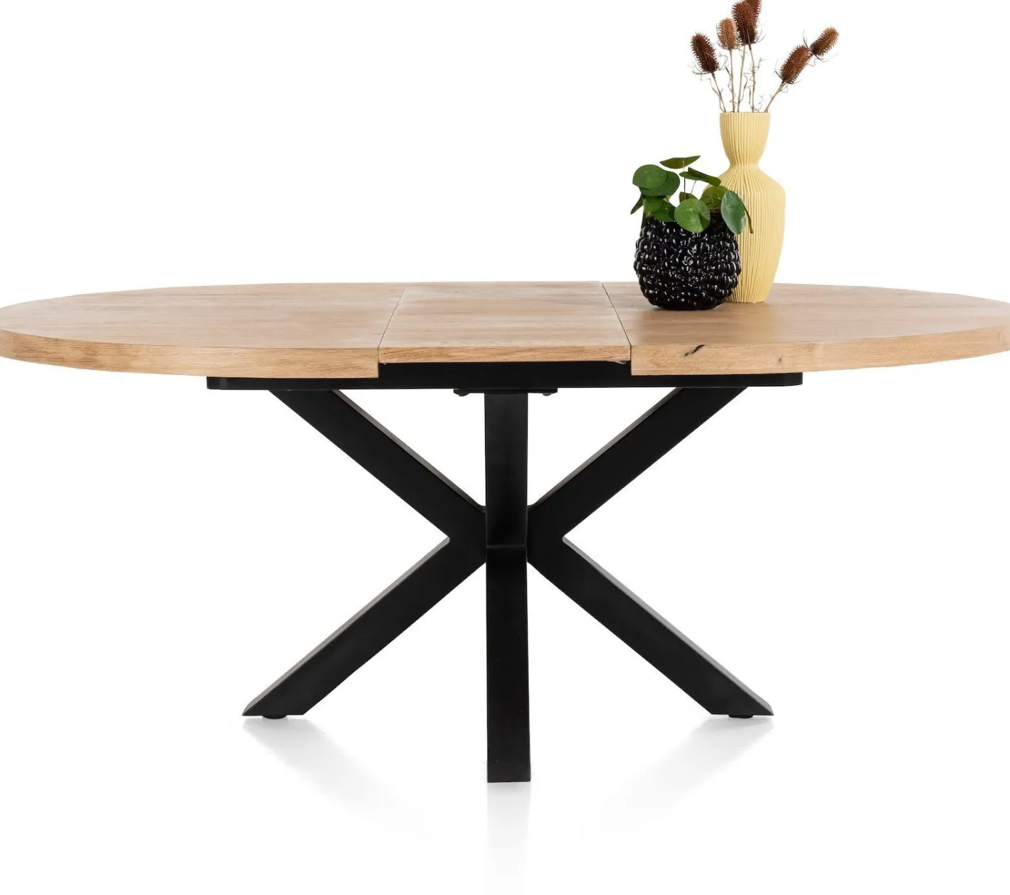 Hot Henders en Hazel Metalox Rond Uitschuiftafel Railway brown