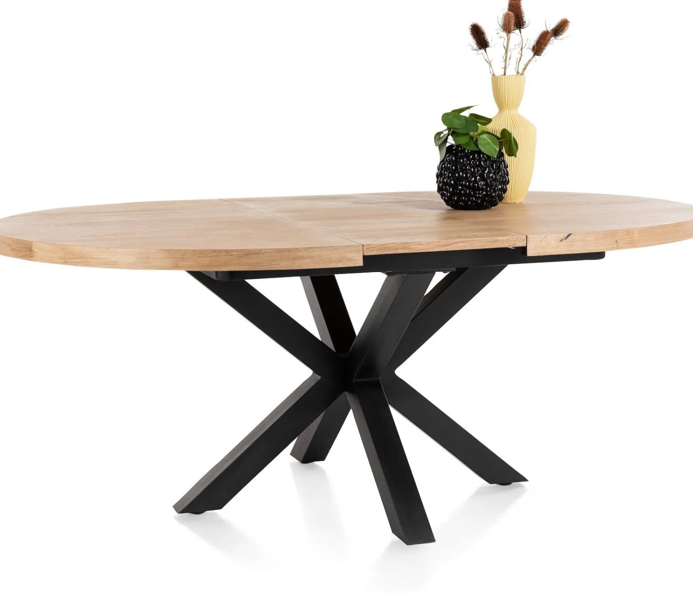 Hot Henders en Hazel Metalox Rond Uitschuiftafel Railway brown