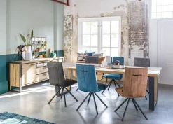 Discount Henders en Hazel Metalox V-Poot Hout Eettafel Railway-Brown