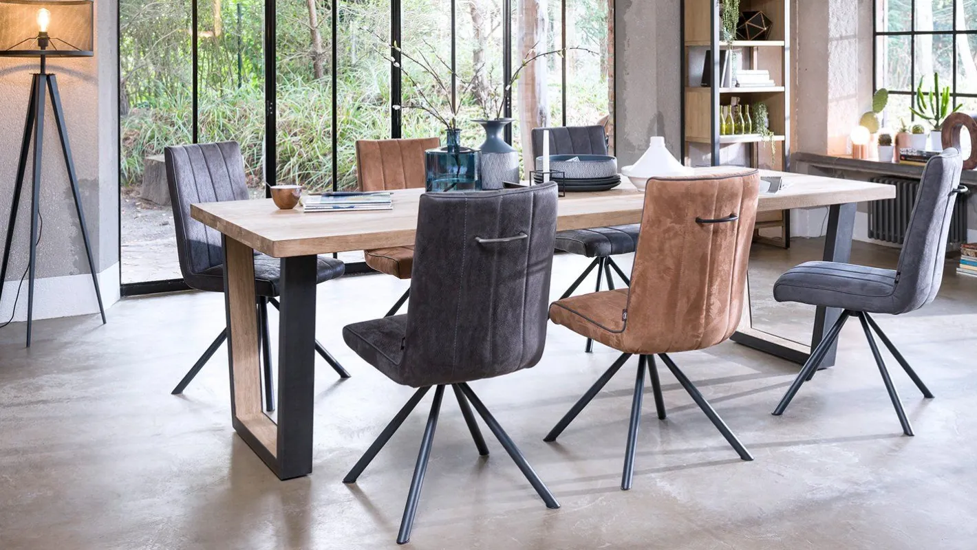 Discount Henders en Hazel Metalox V-Poot Metaal Eettafel Naturel